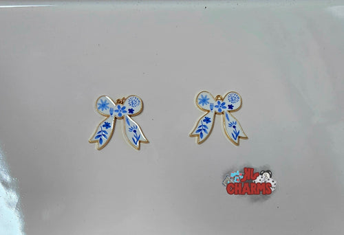 Blue and White Bow