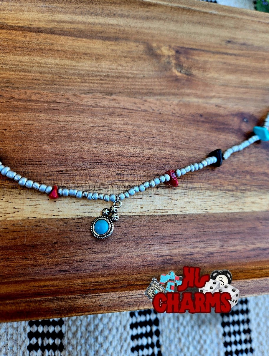 Silver with Turquoise Stone Hat Band